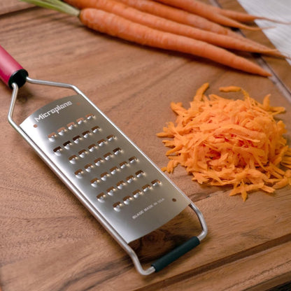 Savor Series Kitchen Grater Fine in Black for Hard Cheese Parmesan, Citrus Lemon, Orange, Lime, Ginger, Nutmeg, Cinnamon, Garlic, Chili, Chocolate - Stainless Steel Grater Made in USA
