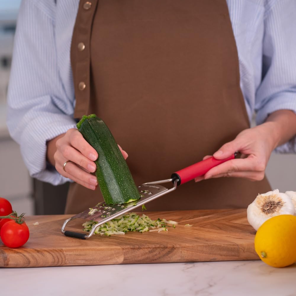 Savor Series Kitchen Grater Fine in Black for Hard Cheese Parmesan, Citrus Lemon, Orange, Lime, Ginger, Nutmeg, Cinnamon, Garlic, Chili, Chocolate - Stainless Steel Grater Made in USA