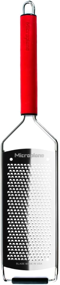 Savor Series Kitchen Grater Fine in Black for Hard Cheese Parmesan, Citrus Lemon, Orange, Lime, Ginger, Nutmeg, Cinnamon, Garlic, Chili, Chocolate - Stainless Steel Grater Made in USA