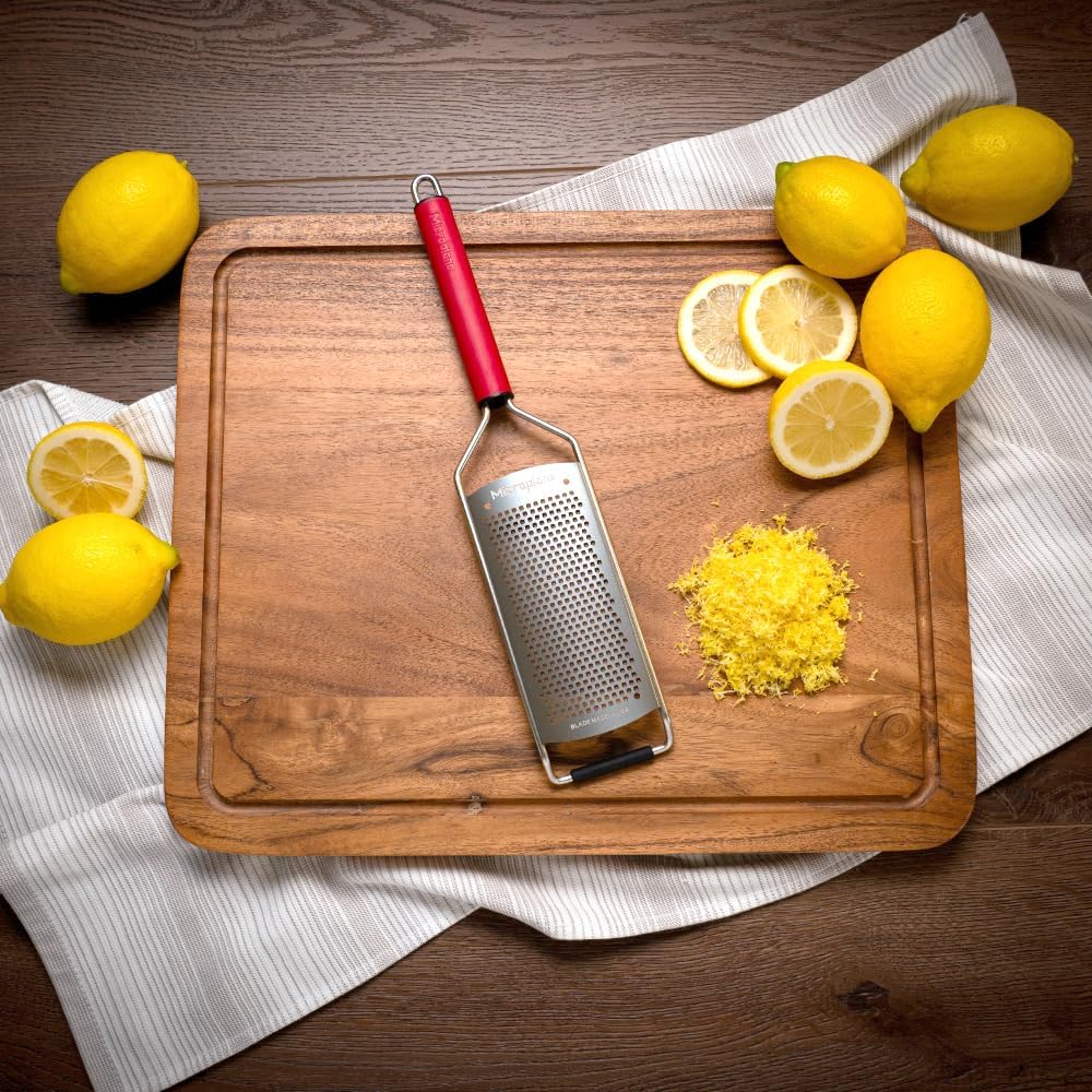Savor Series Kitchen Grater Fine in Black for Hard Cheese Parmesan, Citrus Lemon, Orange, Lime, Ginger, Nutmeg, Cinnamon, Garlic, Chili, Chocolate - Stainless Steel Grater Made in USA