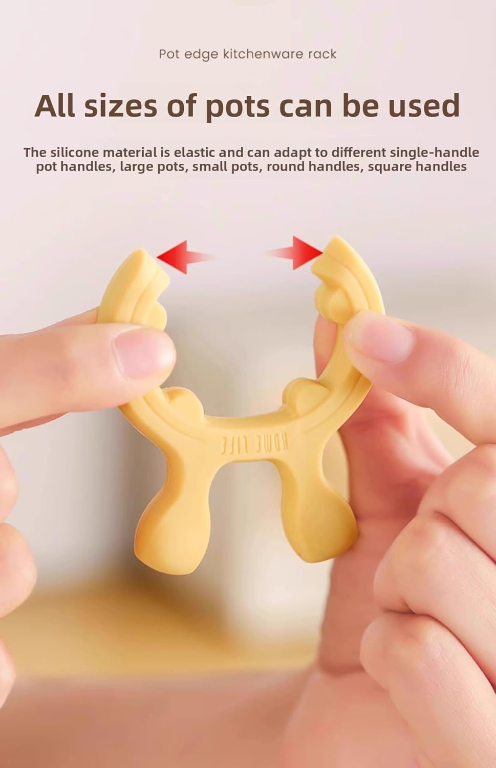 3 Pack Silicone Pot Clip Utensil Rest, Deer Antler Spoon Holder for Pot Handles, Boil Over Guard & Lid Lifter, Heat Resistant Spoon Rest for Kitchen, Fits Handles 0.5" or Thicker (Yellow-3PCS)