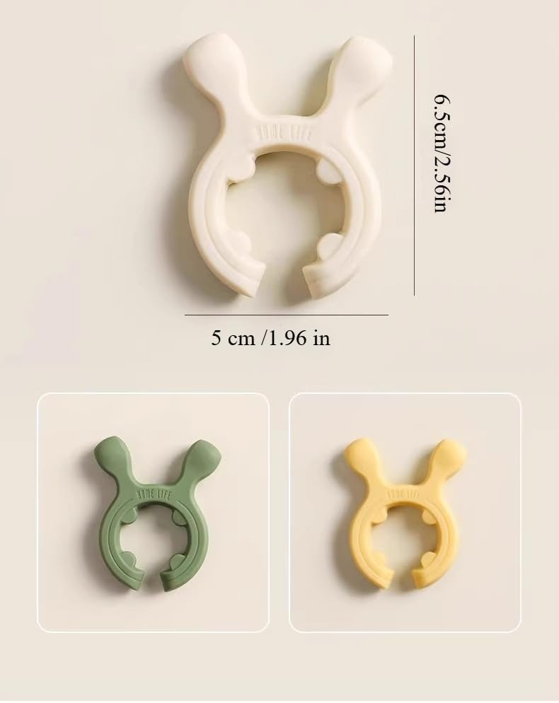3 Pack Silicone Pot Clip Utensil Rest, Deer Antler Spoon Holder for Pot Handles, Boil Over Guard & Lid Lifter, Heat Resistant Spoon Rest for Kitchen, Fits Handles 0.5" or Thicker (Yellow-3PCS)