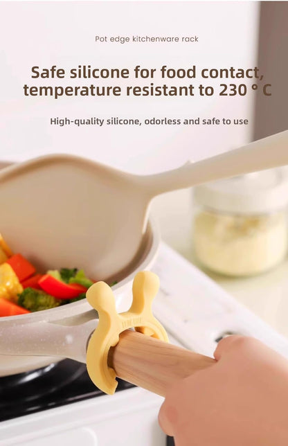 3 Pack Silicone Pot Clip Utensil Rest, Deer Antler Spoon Holder for Pot Handles, Boil Over Guard & Lid Lifter, Heat Resistant Spoon Rest for Kitchen, Fits Handles 0.5" or Thicker (Yellow-3PCS)