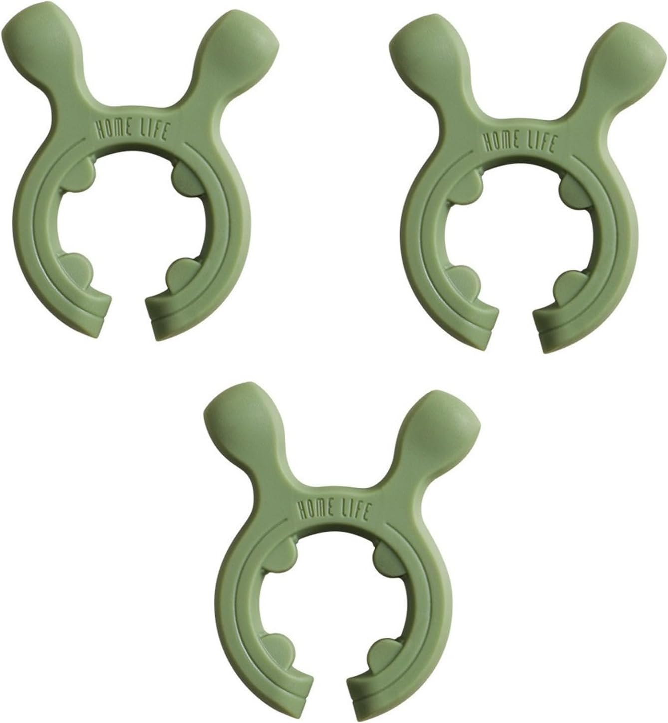 3 Pack Silicone Pot Clip Utensil Rest, Deer Antler Spoon Holder for Pot Handles, Boil Over Guard & Lid Lifter, Heat Resistant Spoon Rest for Kitchen, Fits Handles 0.5" or Thicker (Yellow-3PCS)