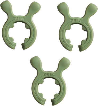 3 Pack Silicone Pot Clip Utensil Rest, Deer Antler Spoon Holder for Pot Handles, Boil Over Guard & Lid Lifter, Heat Resistant Spoon Rest for Kitchen, Fits Handles 0.5" or Thicker (Yellow-3PCS)