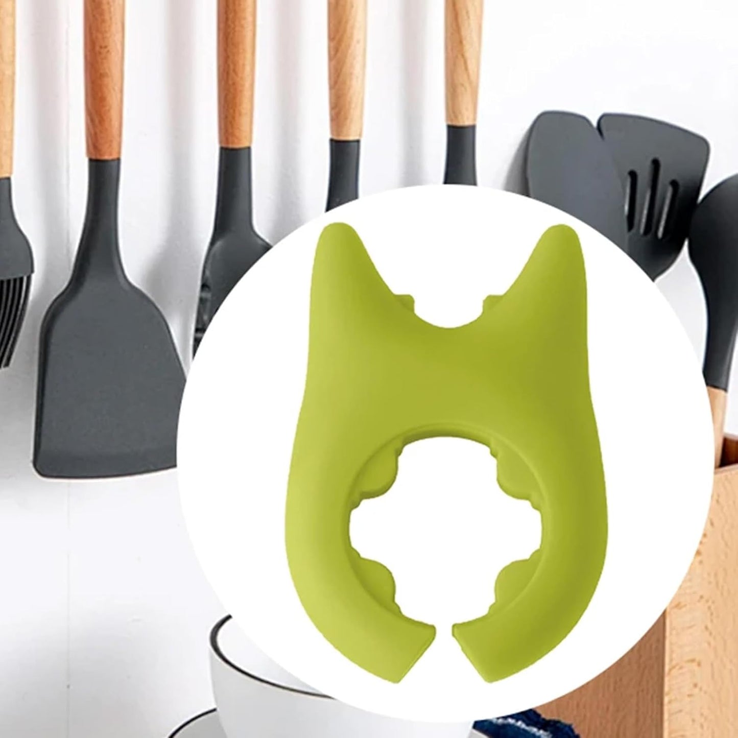 4pcs spoon holder to prevent burns and spills, with non perforated cooking pot holder creatively integrated with devil's kitchen accessories, used for placing spoons and spatulas after cooking