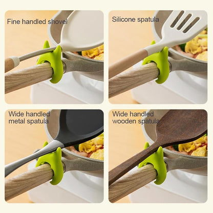 4pcs spoon holder to prevent burns and spills, with non perforated cooking pot holder creatively integrated with devil's kitchen accessories, used for placing spoons and spatulas after cooking