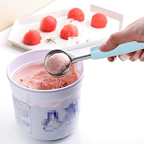 2 Pack Melon Baller Scoop,Stainless Steel Fruit Decoration Carving Knife,Melon Watermelon Cantaloupe Ice Cream Sorbet Dessert Dual Function Ball Spoon for Kitchen Tools