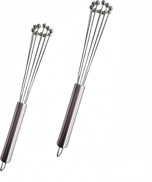 2 Pieces 10.23inch Stainless Steel Ball Whisks,Durable Manual Egg Beater, Whisk Set for Cooking,Cream whisk, kitchen baking tool,Dishwasher Safe