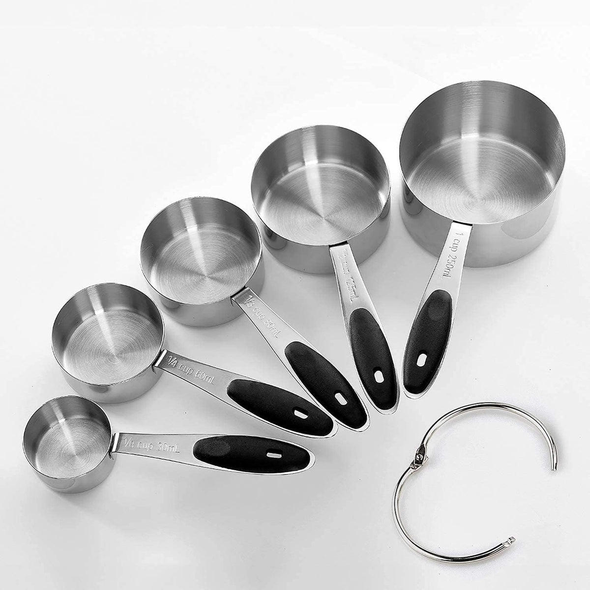 Measuring Cups and Magnetic Measuring Spoons Set, Black