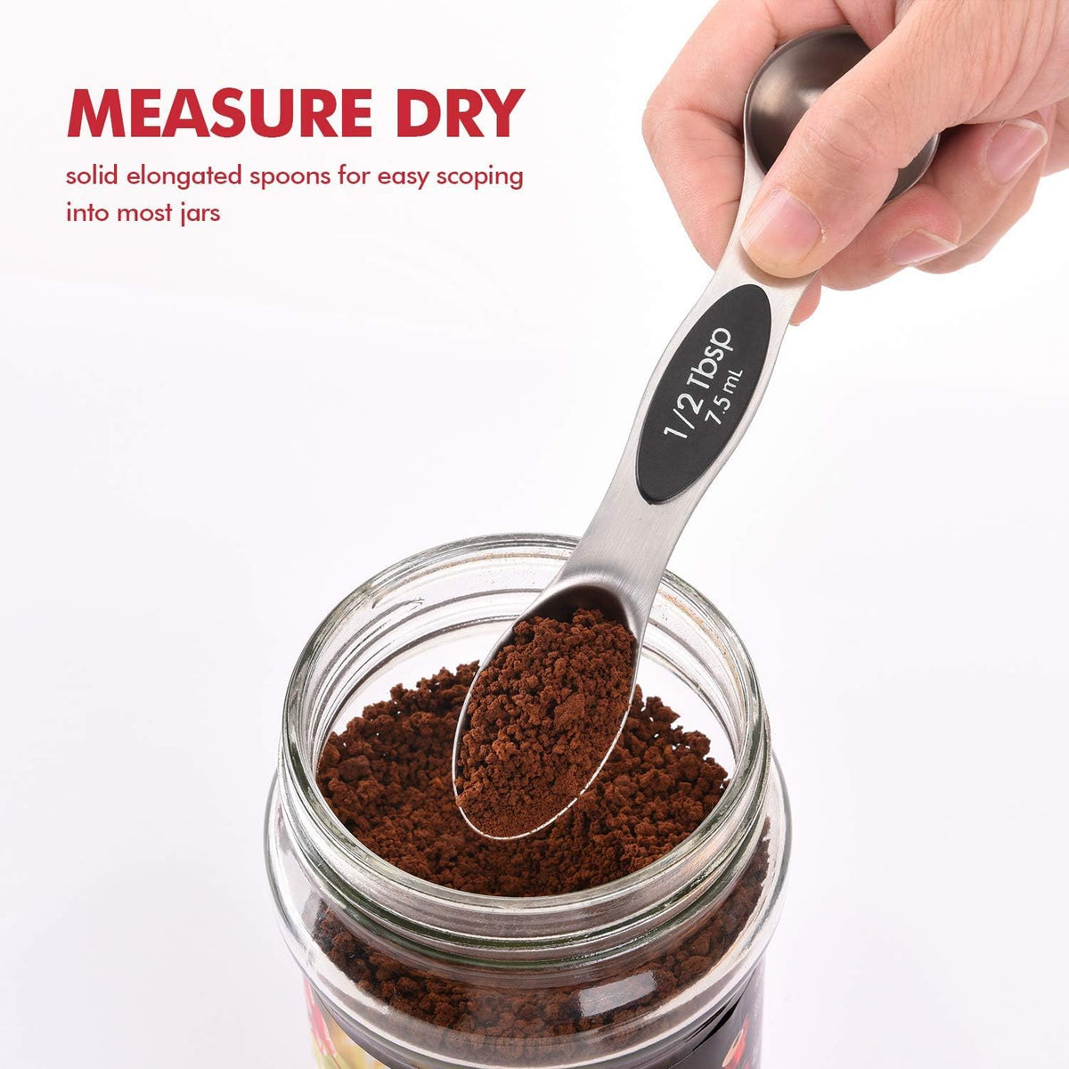 Measuring Cups and Magnetic Measuring Spoons Set, Black