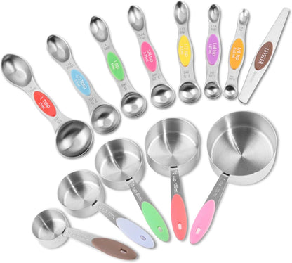 Measuring Cups and Magnetic Measuring Spoons Set, Black