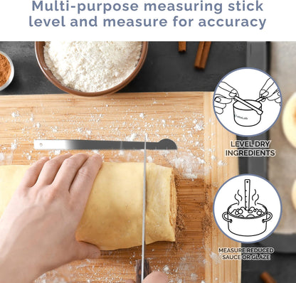 CuttleLab Measuring Cups and Measuring Spoons Set of 14 - Stainless Steel Measuring Cups and Spoons Set, Includes 1/8 Teaspoon Measuring Spoon, 1/8 Cup Measuring Cup, Leveler Dry (14, Country Chic)
