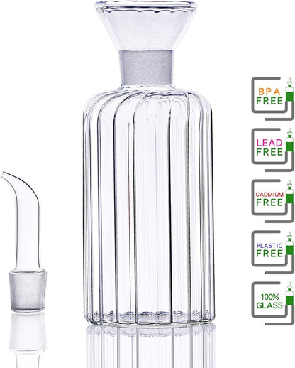 16 oz/480ml Non-Drip Olive Oil Dispenser Bottle 100% Glass Oil Carafe Decanter for Kitchen Oil & Vinegar Cruet for Cooking & BBQ