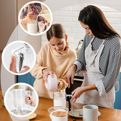 FillTouch 2 Pcs Cupcake Batter Dispenser Pancake Mix Dispenser 4 Cups with Squeeze Handle Tools for Pancake, Cupcake, Cookie, Cake, Waffles, Ice Cream Baking Gifts for Kitchen Housewarming (White)