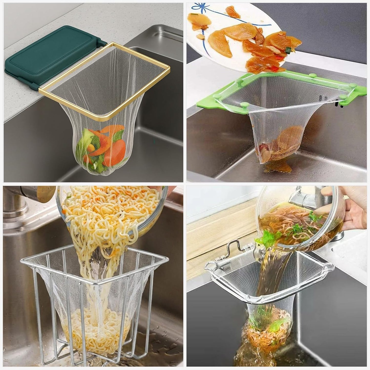 300 PCS Mesh Strainer Bags for Kitchen Sink Food Catcher, Disposable Mesh Sink Strainer Bags, Anti-Clogging Elastic Sinks Strainers Filter Meshbag, Sinks Trash Catcher Bag for Kitchen Leftovers Bath