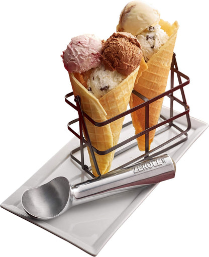 Zeroll, Size 20, in Silver 1020 Original Ice Cream Unique Liquid Filled Heat Conductive Handle Simple One Piece Aluminum Design Easy Release 40 Scoops per, 2-Ounce