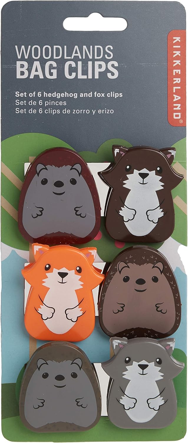 Kikkerland Woodlands Bag Clip, Set of 6
