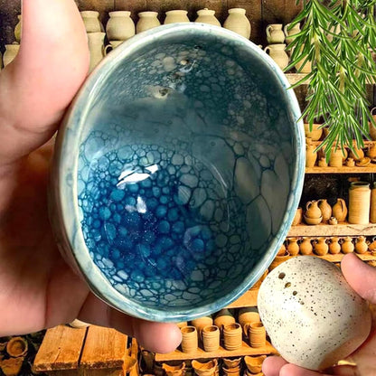 Pottery Herb Stripper Bowl, Handmade Pottery Herb Stripper Ceramic Herb Stripper Quick Stem Removal Ceramic Bowl 2025 New Ceramic Kitchen Herb Stripping Tool