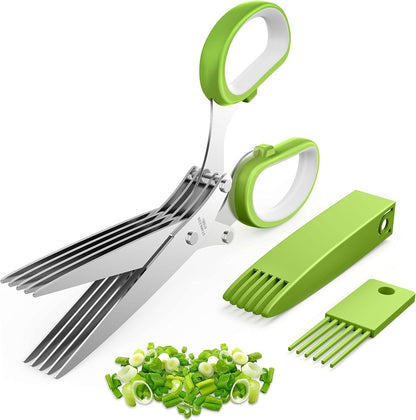 2025 Upgraded Herb Scissors, Effortless Herb Shears Cutter Tool with Sharp Stainless Steel Blades for Fresh Herbs, Must-Have Kitchen & Cooking Gadget, Black