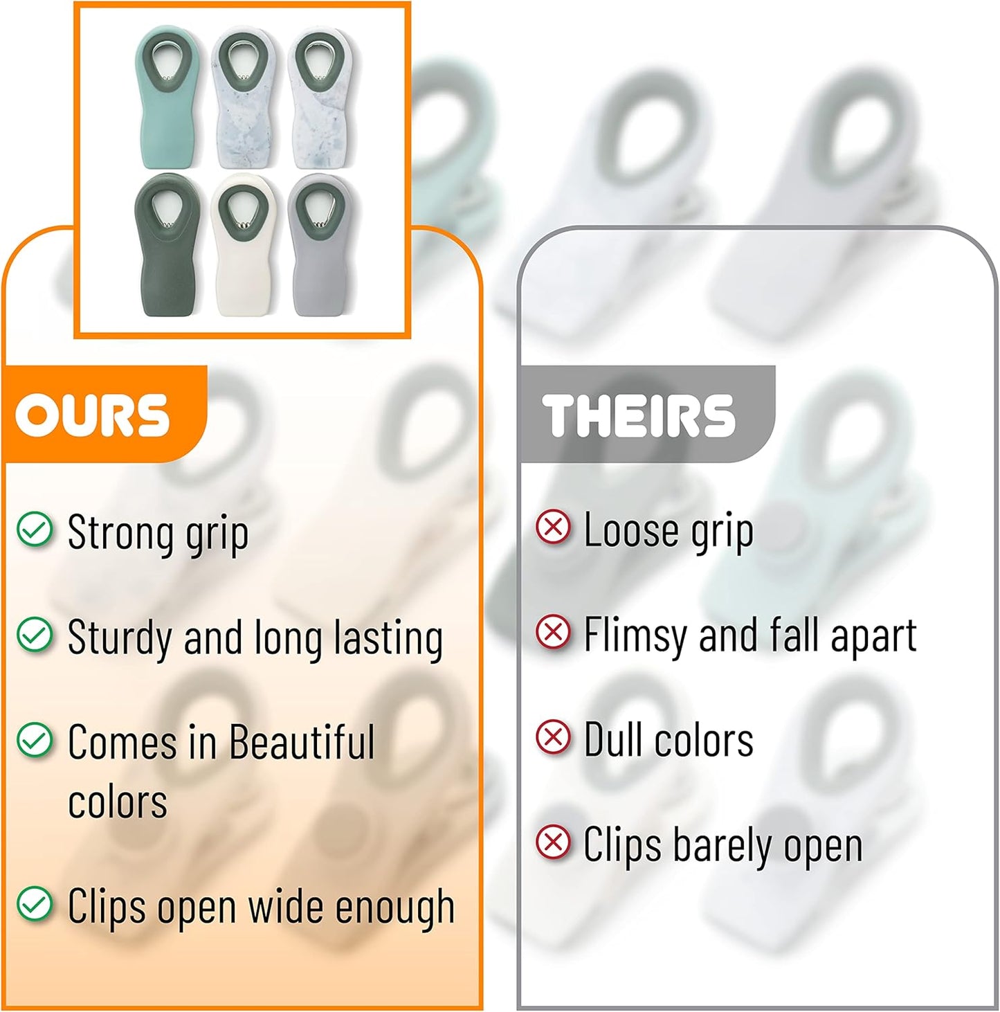 Mr. Pen- Magnetic Chip Clips, 6 Pack, Airtight Seal Reusable Bag Closers for Food Storage, Snacks, Bread & Kitchen Organization, Strong Plastic Clips for Refrigerator Use