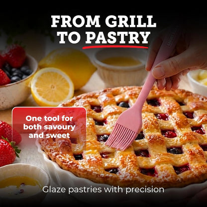 Lightyear Silicone Basting Pastry Brush Set (2 Pcs) ❘ 450°F Heat Resistant Oil Brush for Your Kitchen - Ideal For BBQ’s, Baking & Cooking | 100% Food Grade Silicone - BPA Free & Dishwasher Safe (Red)
