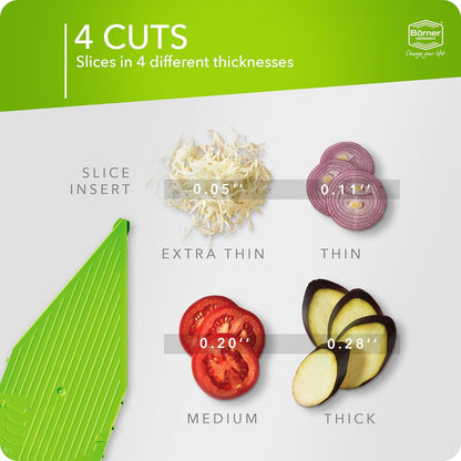 Börner Mandoline Slicer V5 (Professional Set) • Adjustable Vegetable Slicer (7-piece) • 10 Cutting Styles • Kitchen Slicer incl. Docking Station • Stainless Steel V-Blade • Color: Red