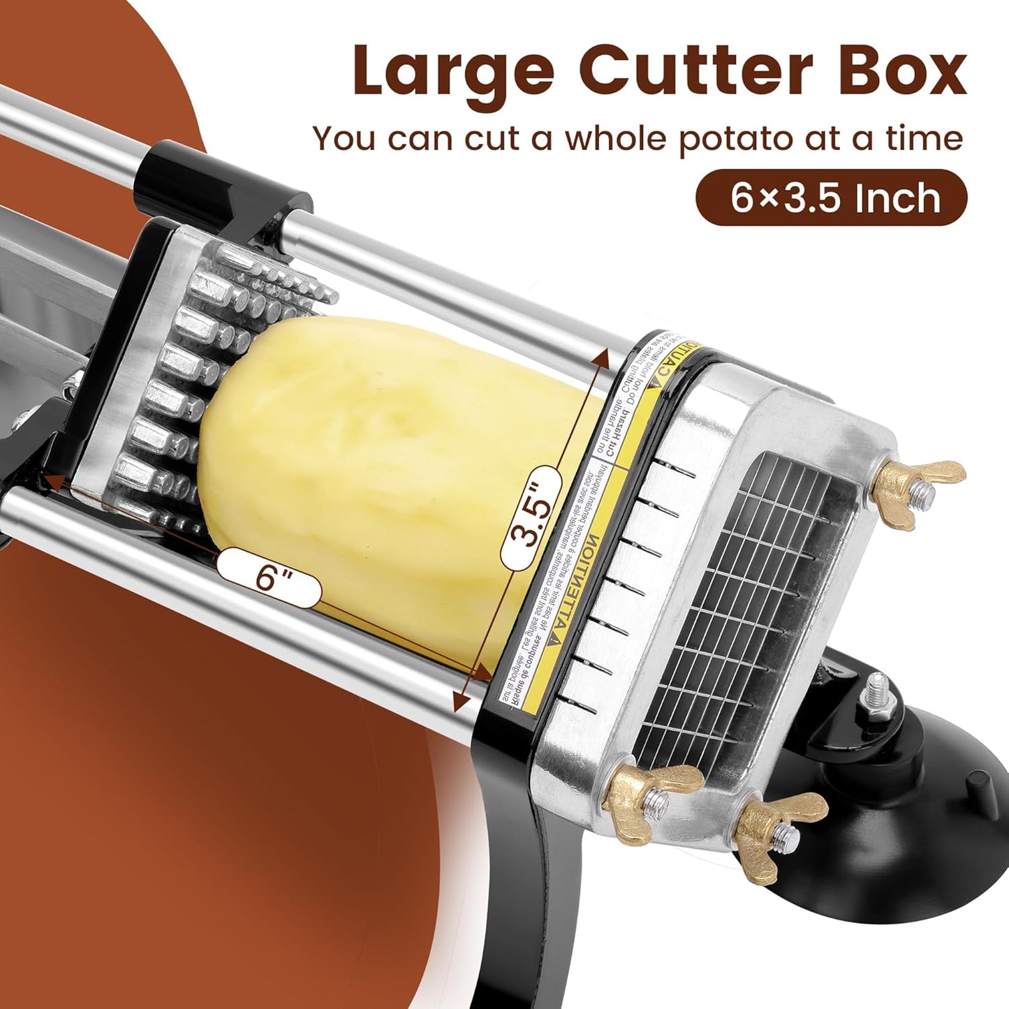 BIEAMA Commercial French Fry Cutter, Potato Cutter with 1/4", 3/8", 1/2" Stainless Steel Blades, French Fries Cutter for Carrots
