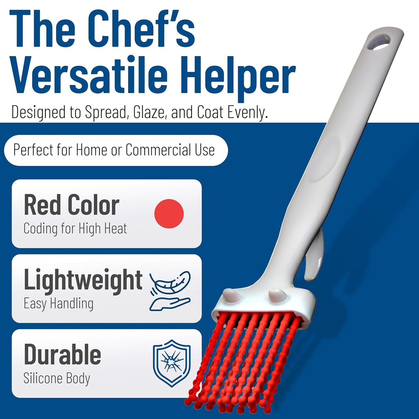 SPARTA 4040505 Silicone Basting Brush With Red Bristles, 3 Inches, Red