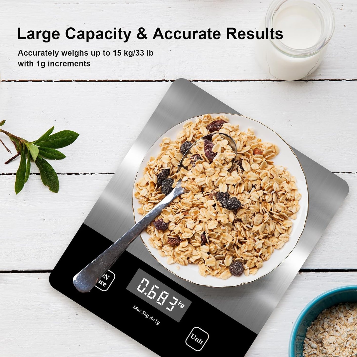 Digital Food Scale, Digital Kitchen Scale Weighing Grams and Ounces, Used for Baking and Cooking Coffee Meals