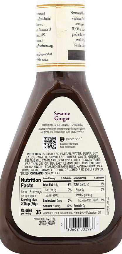 Newman's Own Salad Dressing, Caesar, 16-Ounce Bottles (Pack of 6)