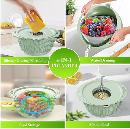 Over the Sink Colander, Expandable Strainers and Colanders with Fine Mesh, Colander for Kitchen with Rubber Grip for Draining Pasta, Vegetables and Fruits - Essential Kitchen Sink Strainer