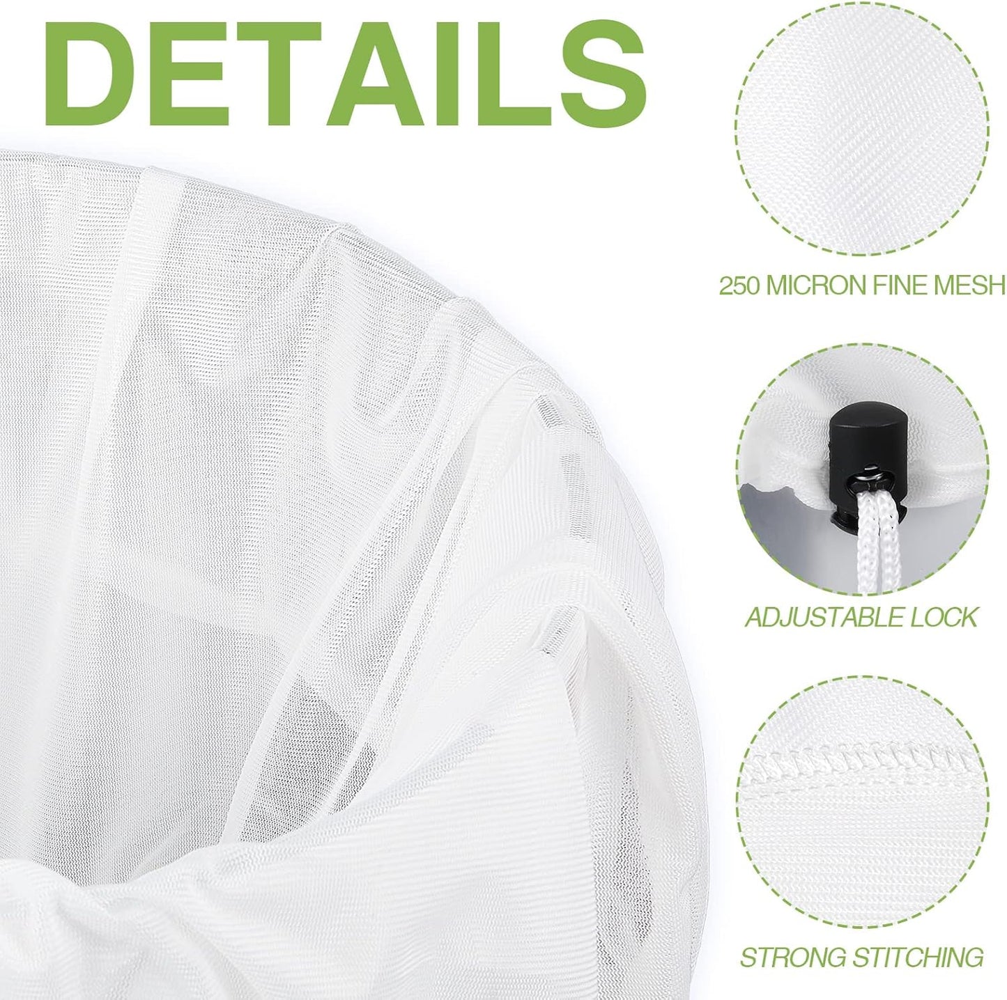 Chumia 10 Pack Brew Bags Reusable Extra Large 26 x 22'' Fine Mesh Strainer Cold Brew Filters Drawstring Cheese Cloth Straining Bags Wine Making Supplies for Fruit Cider Beer