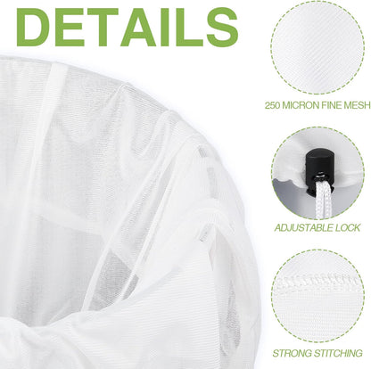 Chumia 10 Pack Brew Bags Reusable Extra Large 26 x 22'' Fine Mesh Strainer Cold Brew Filters Drawstring Cheese Cloth Straining Bags Wine Making Supplies for Fruit Cider Beer