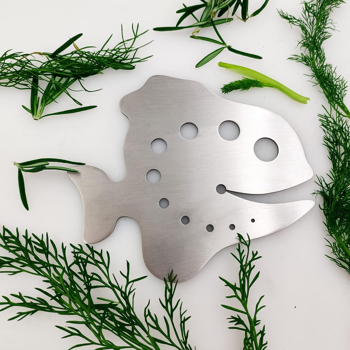 Stainless Steel 11-Hole Leaf Stripper Tool for Kale, Collards, Greens, and Herbs, 1 PC