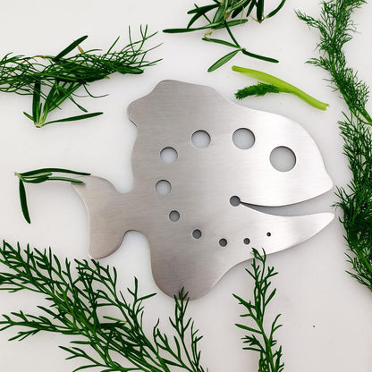 Stainless Steel 11-Hole Leaf Stripper Tool for Kale, Collards, Greens, and Herbs, 1 PC