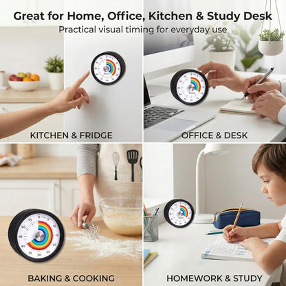 Searon Magnetic Visual Kitchen Timer, 60 Minute Countdown Timer with LED Alert, Turn the Dial to Start, No Winding Needed for Cooking, Baking, Meal Prep & Daily Kitchen Tasks (Blue)
