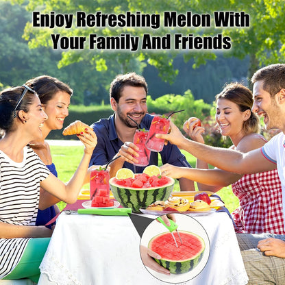 OLESBUR Premium Watermelon Cutter - 3 in 1 Watermelon Cutter Slicer Tool - Foldable Watermelon Slicer - Fruit Cutter for Kitchen Gadgets - Stainless Steel Watermelon Knife - Melon Baller Scoop