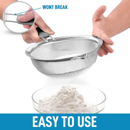 Zulay Kitchen 304 Stainless Steel Fine Mesh Strainer 3.35 in - Strainers Fine Mesh, Tea Strainers for Loose Tea - Perfect for Tea, Cocktails, Juicing, Drinks, Liquids, Matcha, Coffee & More