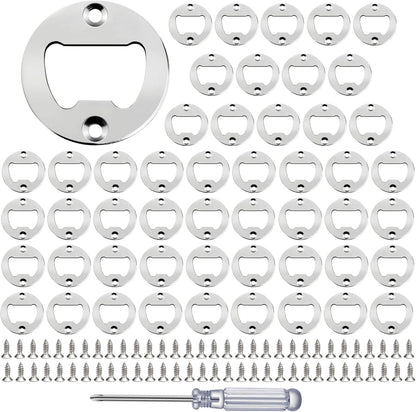 Bottle Opener Insert - 20 Sets Stainless Steel Inserts Kit with Screws Screwdriver for DIY Resin Mould Kit Hardware Parts Supply（black)