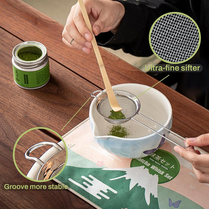 Clay&Fire Matcha Whisk Set, 9 pcs Ceramic Matcha Set, Gifts for Women,Matcha Bowl with Spout and Whisk, Matcha Kit for Matcha Lovers, Gift Mother's Day, Birthday, Anniversary