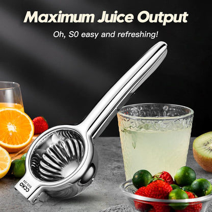 CCKO Lemon Squeezer Stainless Steel Manual Juicers Max Extraction Lemon Lime Squeezer Heavy Duty Citrus Juicer Hand Press Fruit Juicer