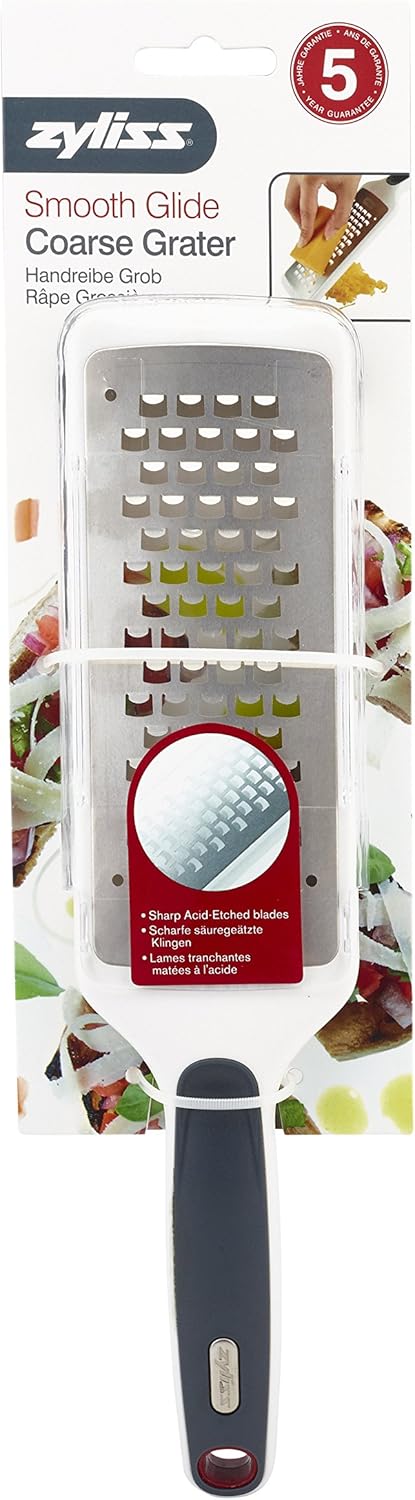 Zyliss All Cheese Acid Etched Rotary Grater with Fine and Coarse Drums, 1-Pack, White
