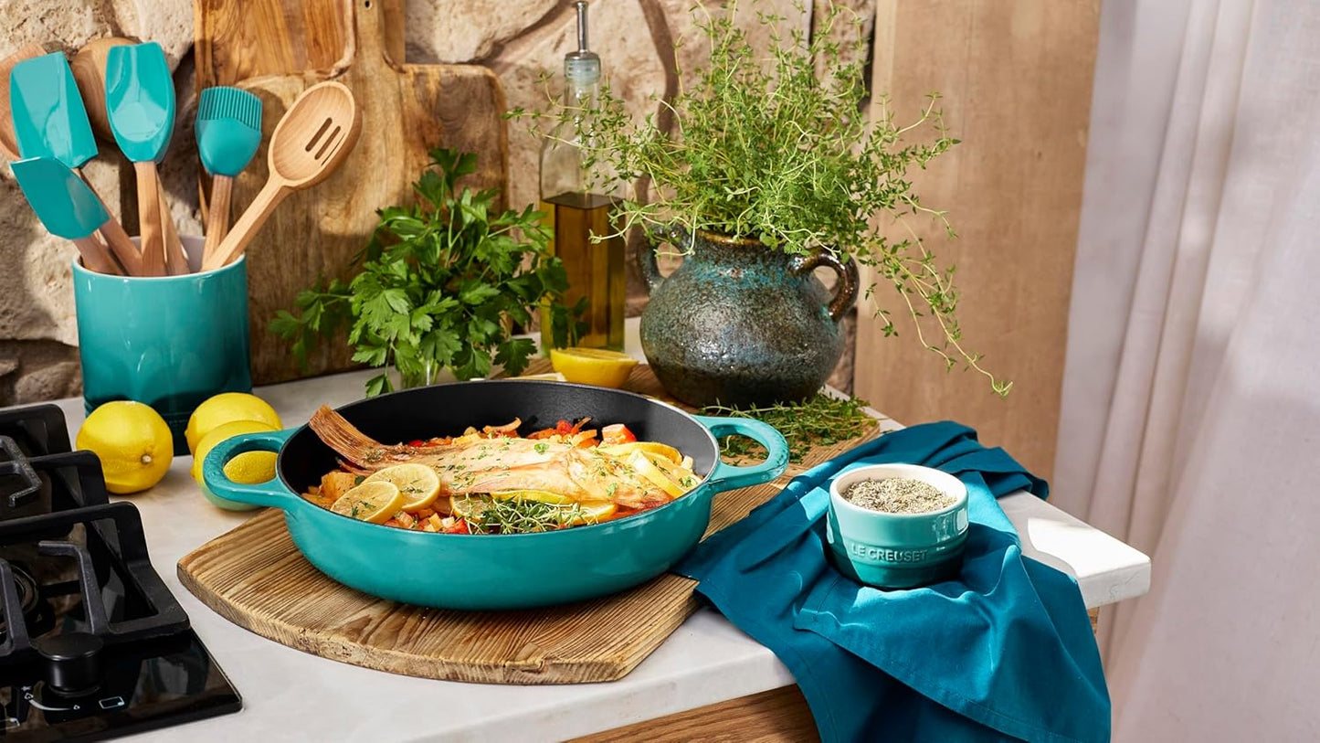 Le Creuset Stoneware Signature Straight Wall Utensil Crock, 1 qt., Sea Salt
