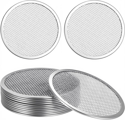 12 Pcs Sprouting Lids for Mason Jars 70mm Regular Mouth, Stainless Steel Screen Filter Strainer Lid Bean Sprout Sieve Mesh Lids for Bean, Alfalfa, Broccoli