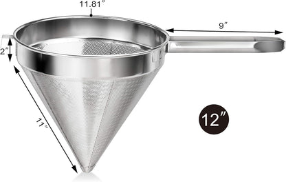 New Star Foodservice 537478 18/8 Stainless Steel China Cap Strainer (7-Inch, Fine Mesh)