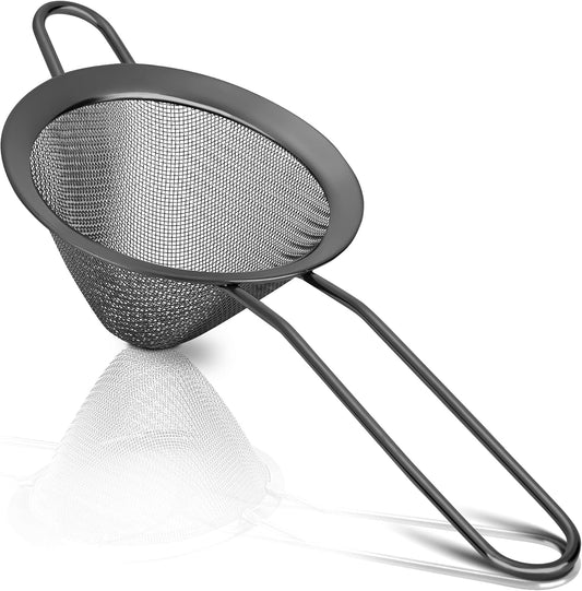 Upgraded 3.3" 304 Stainless Steel Fine Mesh Strainers for Kitchen, Cocktail Strainer Tea Coffee Juice Strainer Food Strainer Mini Sieve Strainer, Silver