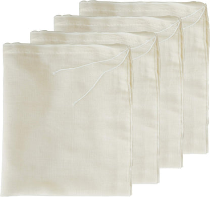 Cheesecloth Bags for Straining,Reusable Cold Brew Coffee Cheese Cloths Strainer,Large Nut Milk Tea Juice Bag,100% Natural Cotton Fine Mesh Filter Bags (X-Small,10 PACK)