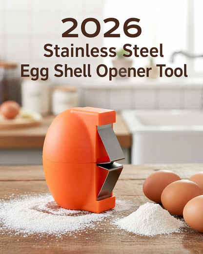 2026 Stainless Steel Egg Shell Opener Tool, Egg Cracker for Raw and Hard Boiled Eggs, Multifunctional Kitchen Gadget for Egg Separation and Shell Removal