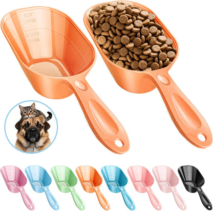 Food Scoop With Measuring Lines 2 Pack Black For Dog, Cat, Puppy, Coffee Bean, Flour Scoop, Ice